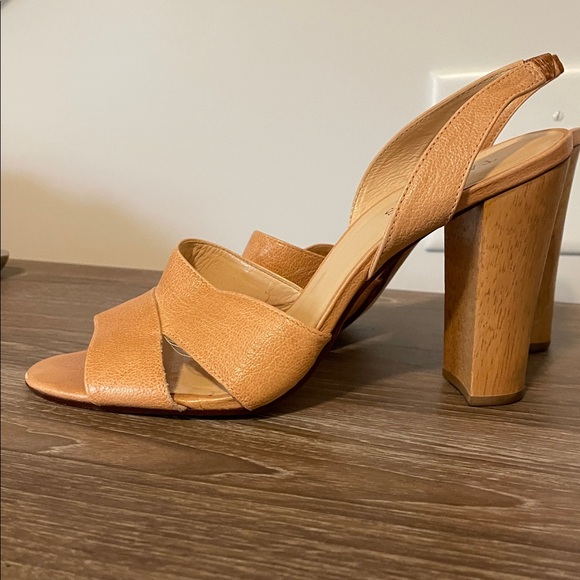 Talbots Shoes - Talbots Millie Straps Sandals Block Heel Napa Leather Havana Tan Women Size 9